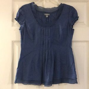 J Jill dusty blue pleated top sz 4